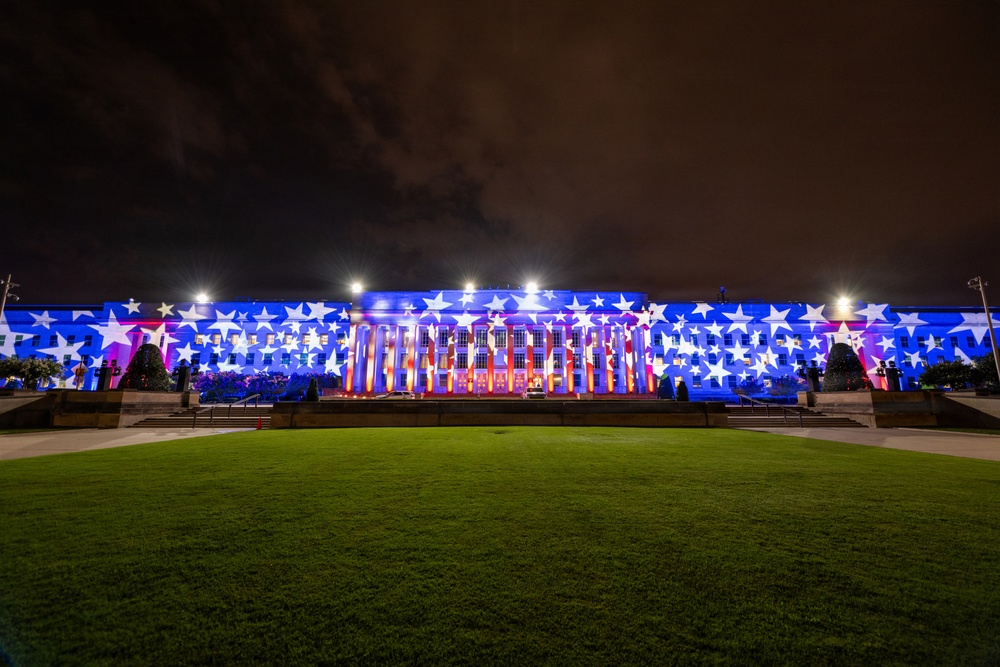 America’s 250th Birthday Pentagon Light Display