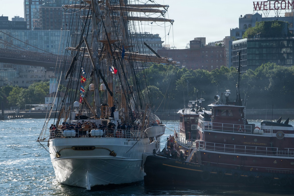 U.S. Coast Guard Cutter Eagle Departs New York During Sail250 Parade of Sail