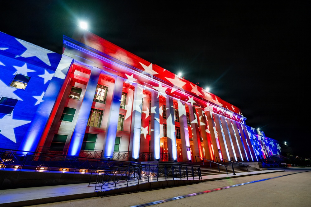 America’s 250th Birthday Pentagon Light Display