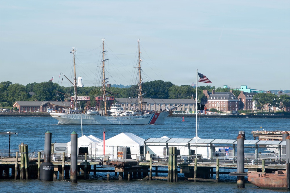 U.S. Coast Guard Cutter Eagle Departs New York During Sail250 Parade of Sail