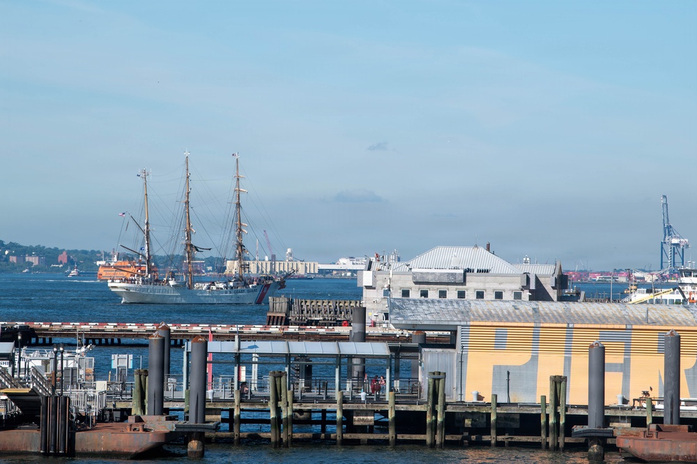 U.S. Coast Guard Cutter Eagle Departs New York During Sail250 Parade of Sail