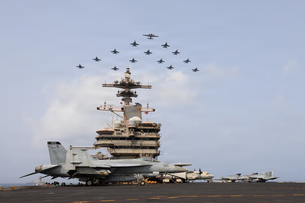 U.S. Navy Warships and Aircraft Transit Arabian Sea