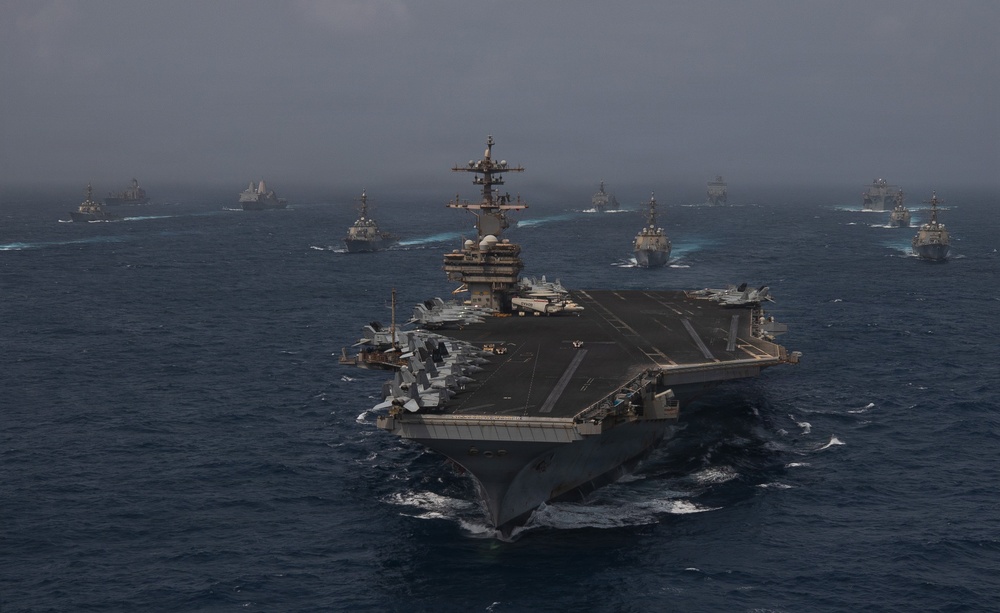 U.S. Navy Warships and Aircraft Transit Arabian Sea