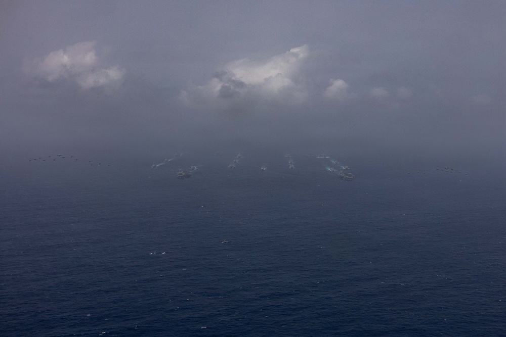 U.S. Navy Warships and Aircraft Transit Arabian Sea