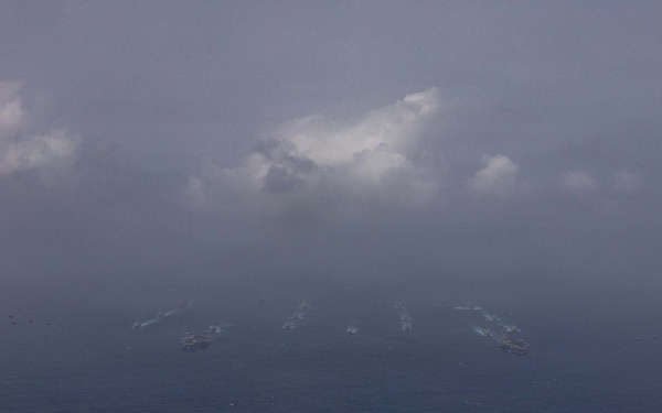 U.S. Navy Warships and Aircraft Transit Arabian Sea