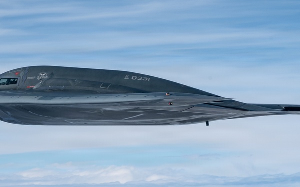 A B-2 Bomber participates in a live-fire sinking exercise as part of Valiant Shield 2026