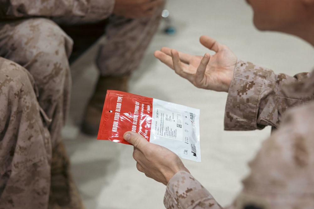 U.S. Marines, Sailors and Soldiers in CENTCOM AOR conduct Joint-Service Walking Blood Bank training
