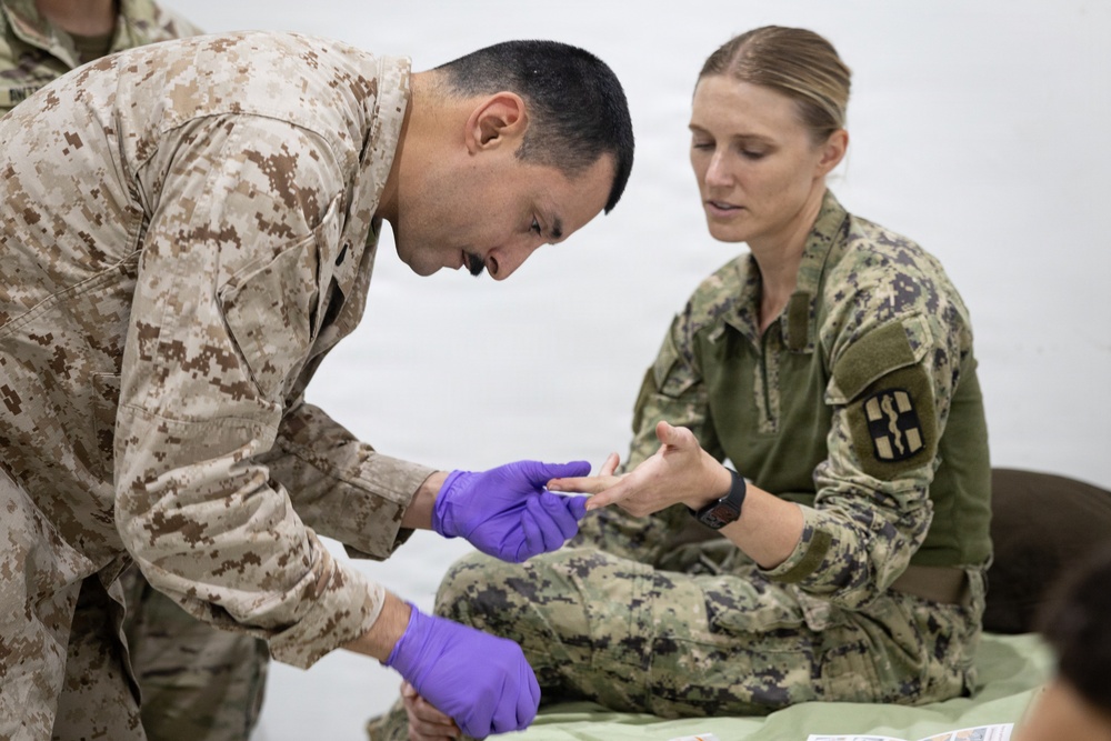 U.S. Marines, Sailors and Soldiers in CENTCOM AOR conduct Joint-Service Walking Blood Bank training