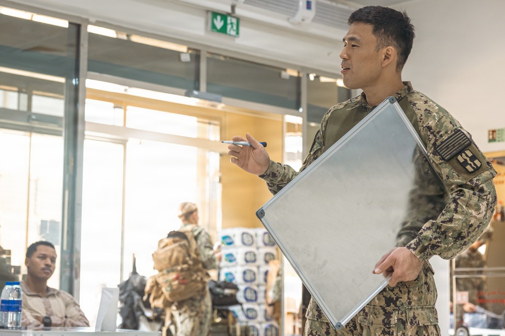 U.S. Marines, Sailors and Soldiers in CENTCOM AOR conduct Joint-Service Walking Blood Bank training