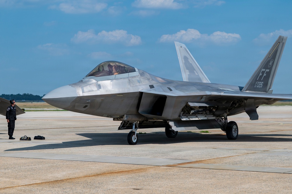 F-22 Raptor Demo Team arrives for Freedom 250 celebration