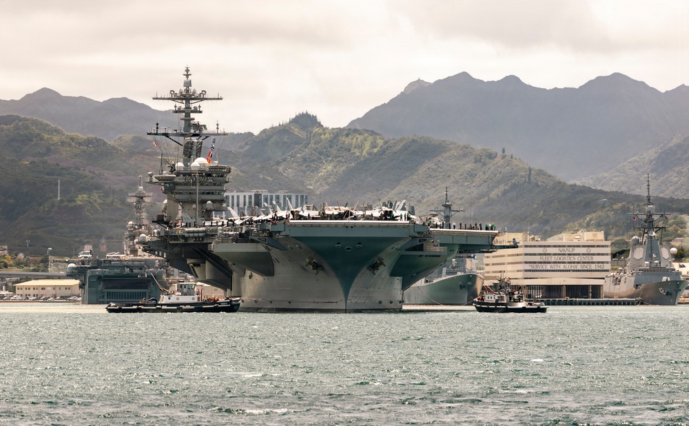 USS Theodore Roosevelt sails from Pearl Harbor during RIMPAC 2026