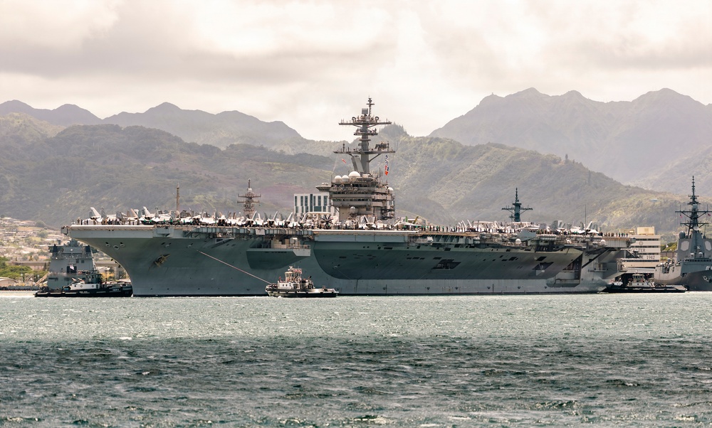 USS Theodore Roosevelt sails from Pearl Harbor during RIMPAC 2026