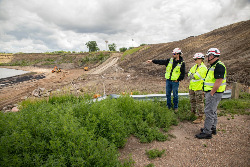 Garrison Dam spillway approach dredging operations