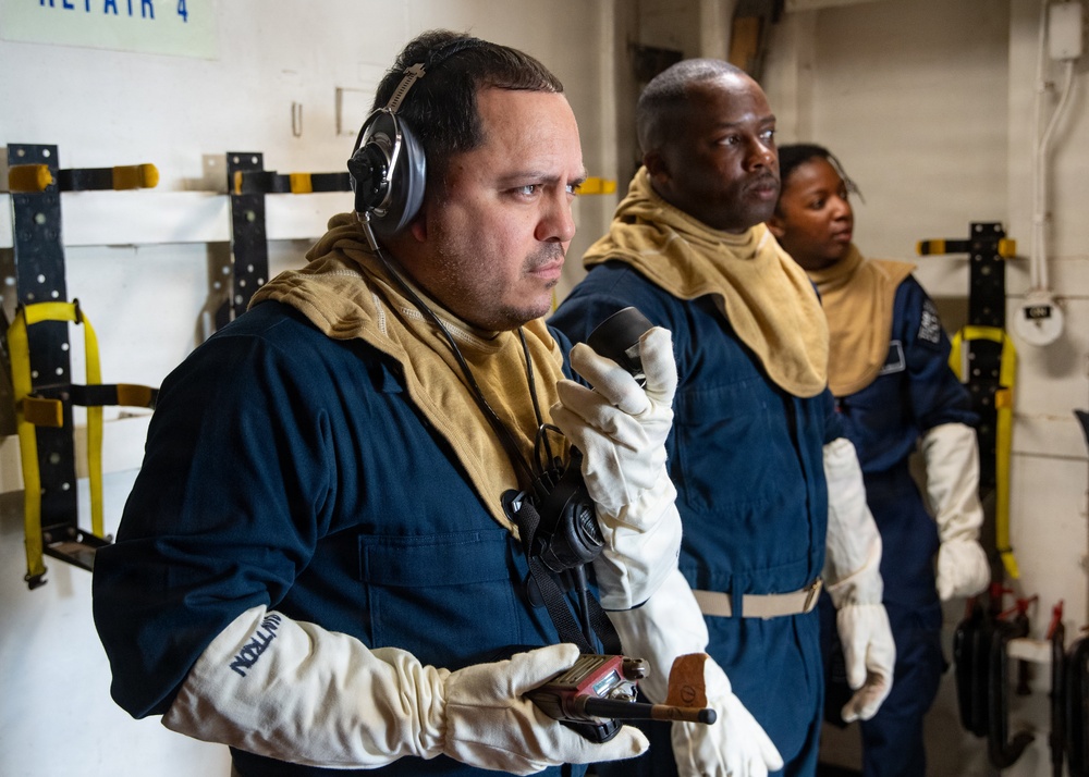 USS Mount Whitney Simulates General Quarters