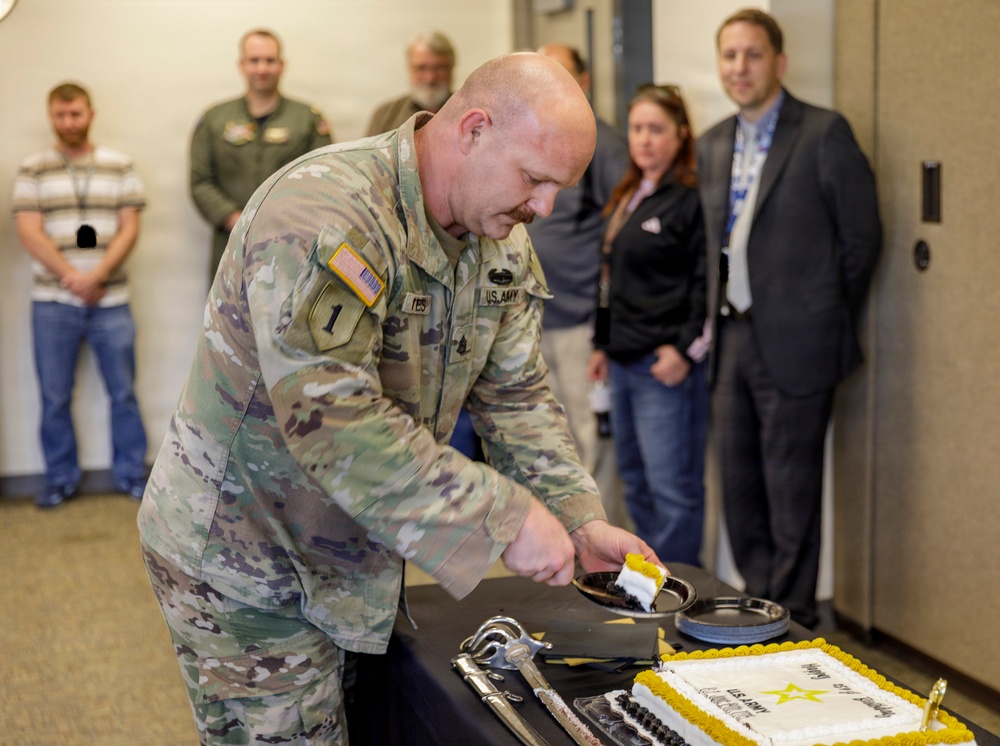 Cutting the Army Birthday Cake