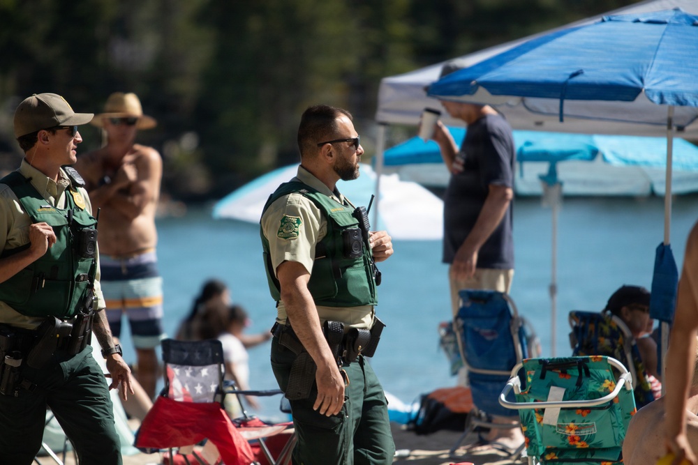 Law Enforcement on Duty at Meeks Bay