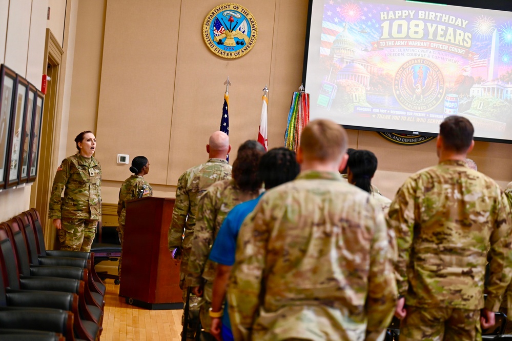 DC Army National Guard Warrant Officers "Capital Cohort" Celebrate 108 Years of the Army Warrant Officer Corps