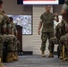 1st MLG senior leaders speak to staff and officers during a small unit leader training