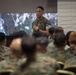 1st MLG senior leaders speak to staff and officers during a small unit leader training