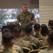 1st MLG senior leaders speak to staff and officers during a small unit leader training