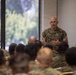 1st MLG senior leaders speak to staff and officers during a small unit leader training