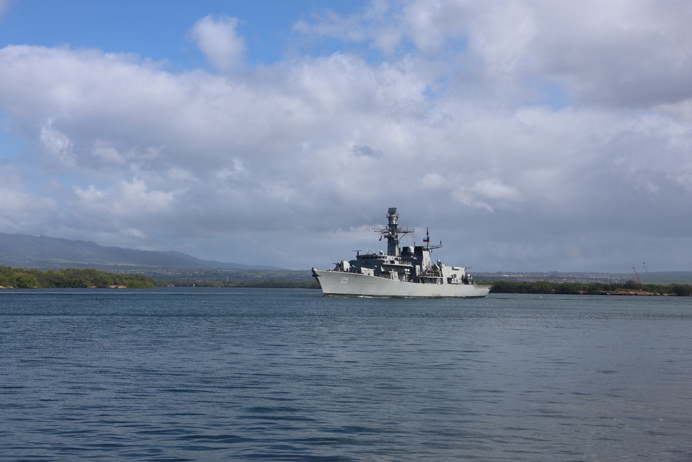 Chilean ship CNS Almirante Cochrane (FF-05) sails for the sea phase of RIMPAC 26
