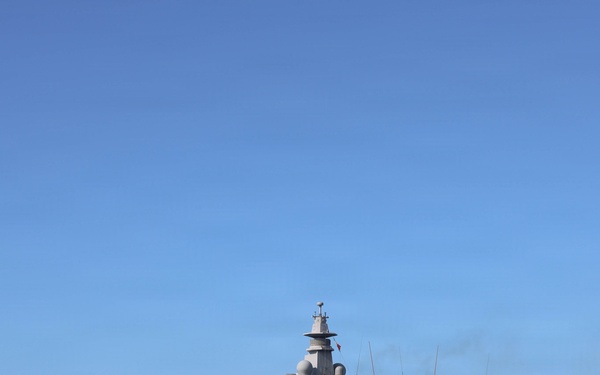 Italian ship ITS Giavanni Delle Bande Nere (P434) gets underway at RIMPAC 2026