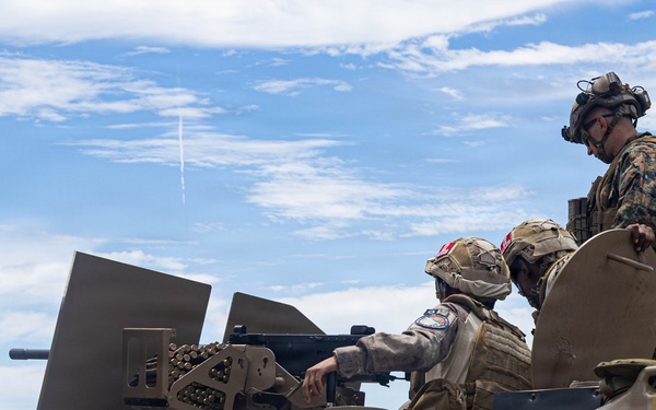 Multinational partners conduct a machine gun live-fire exercise during RIMPAC 2026