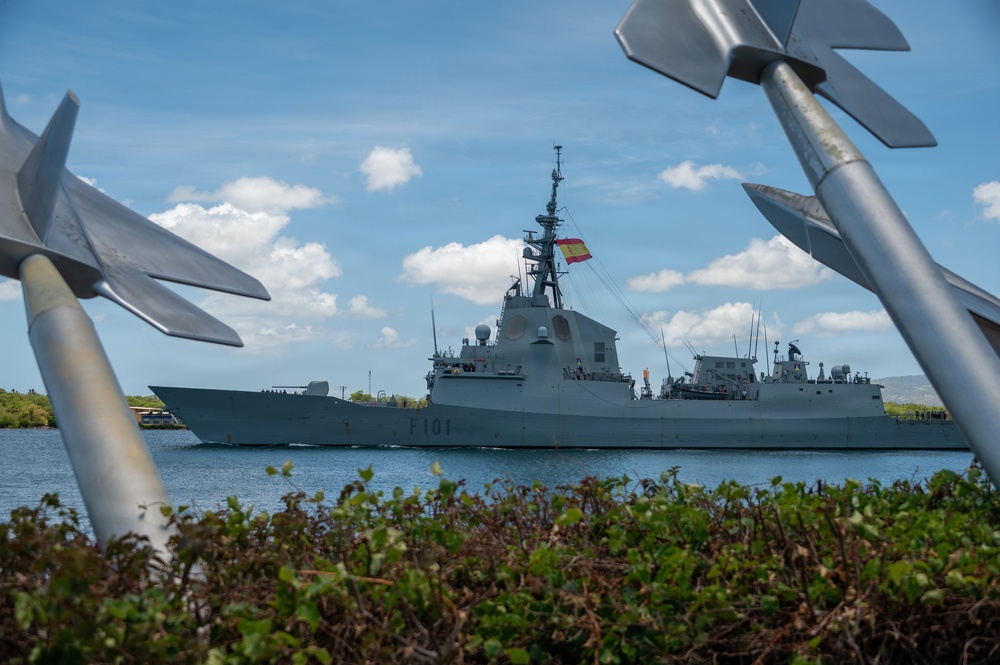 ESPS Alvaro De Bazan departs Pearl Harbor to begin RIMPAC 2026 sea phase