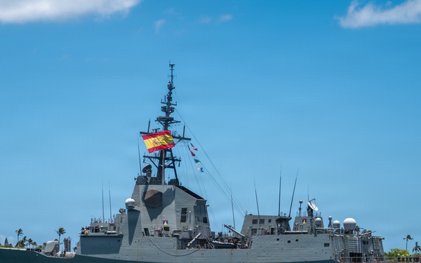 ESPS Alvaro De Bazan departs Pearl Harbor to begin RIMPAC 2026 sea phase