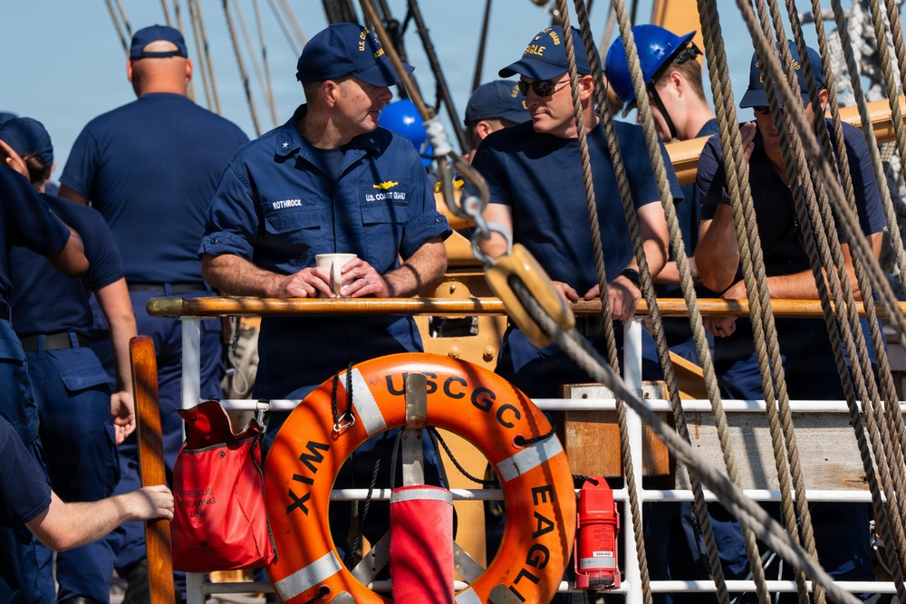 US Coast Guard Cutter Eagle transits to Boston for Sail250