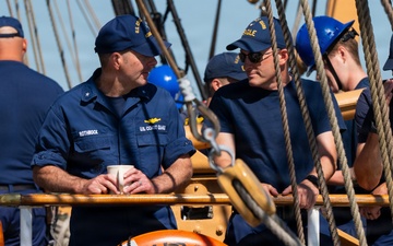 US Coast Guard Cutter Eagle transits to Boston for Sail250