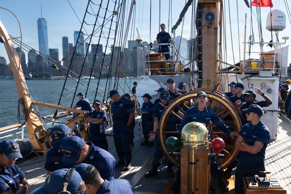 US Coast Guard Cutter Eagle transits to Boston for Sail250