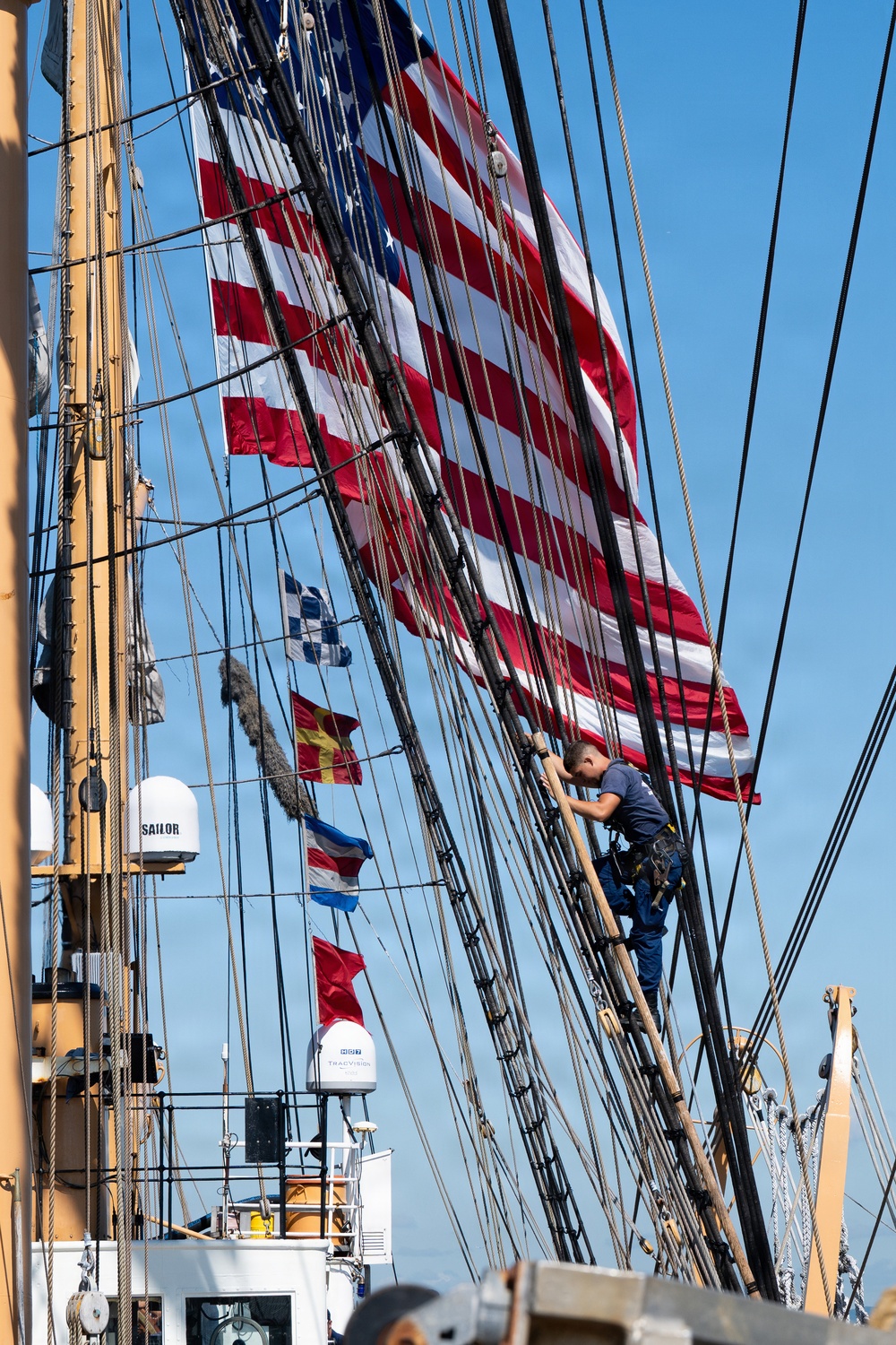 US Coast Guard Cutter Eagle transits to Boston for Sail250
