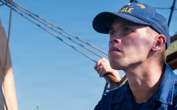 US Coast Guard Cutter Eagle transits to Boston for Sail250