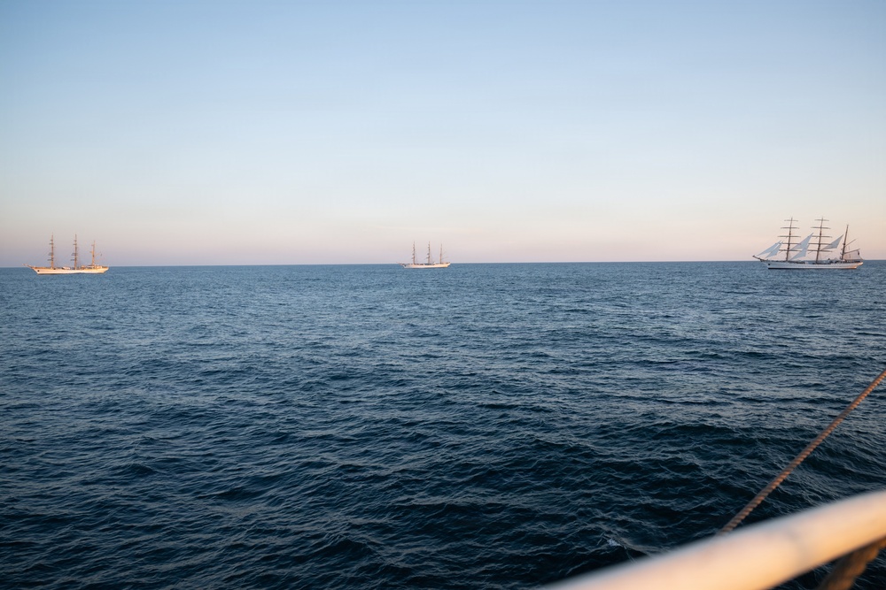 US Coast Guard Cutter Eagle transits to Boston for Sail250