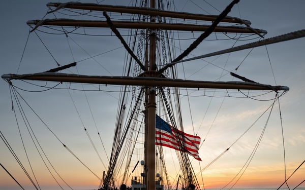 US Coast Guard Cutter Eagle transits to Boston for Sail250