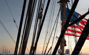 US Coast Guard Cutter Eagle transits to Boston for Sail250