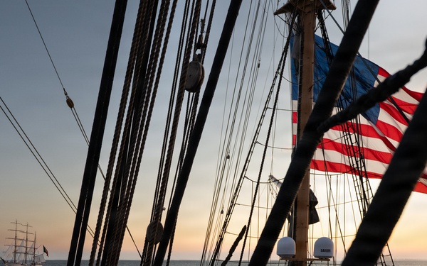 US Coast Guard Cutter Eagle transits to Boston for Sail250