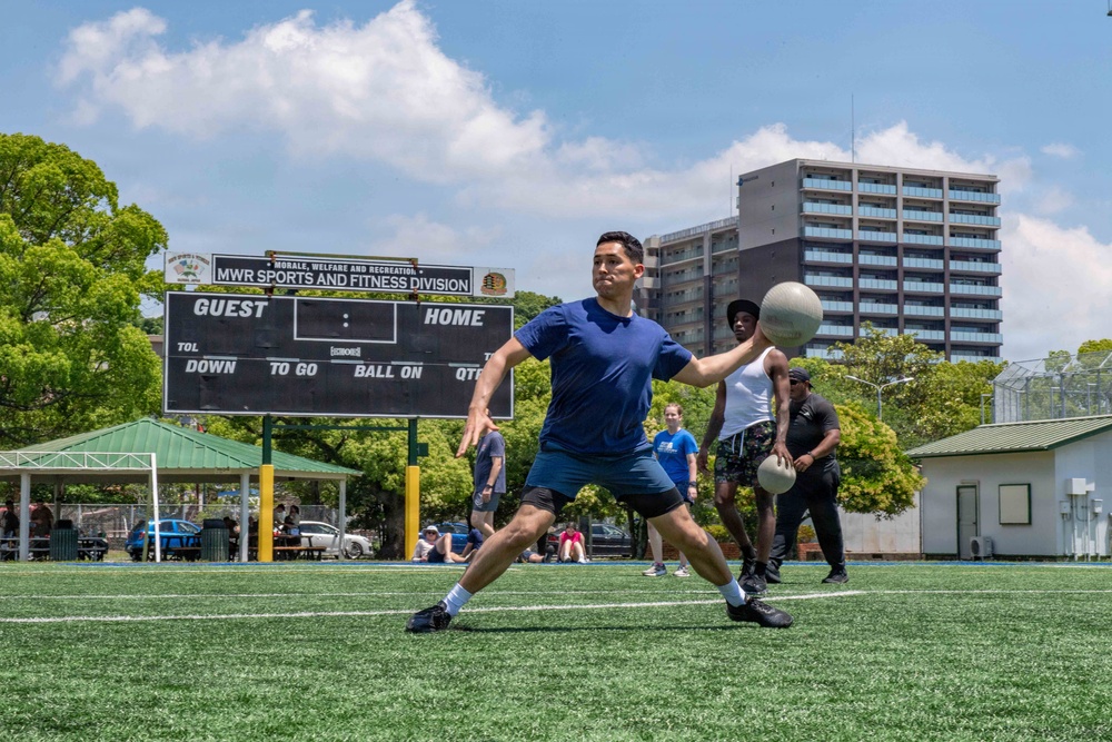 USS San Diego Sailor Plays Dodge Ball