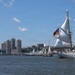 International tall ships transit the Hudson River near the Royal Moroccan Navy frigate RMNS Mohammed VI (701) during International Naval Review 250