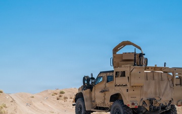Security Forces airmen conduct routine patrol in the USCENTCOM
