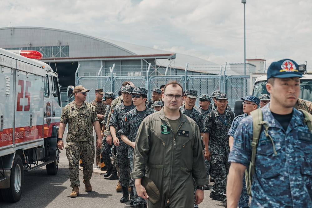 MCAS Iwakuni ARFF Multinational Crash Damaged or Disabled Aircraft Recovery training Day 1