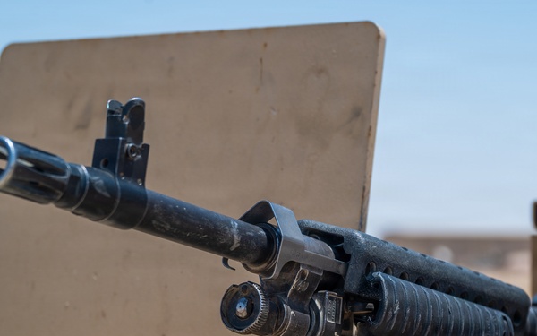 Security Forces airmen conduct routine patrol in the USCENTCOM