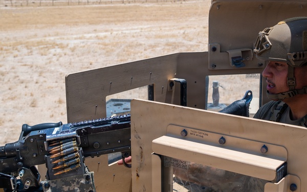Security Forces airmen conduct routine patrol in the USCENTCOM
