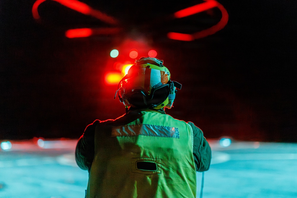 USS Mount Whitney Night Flight Operations