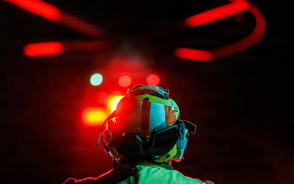 USS Mount Whitney Night Flight Operations