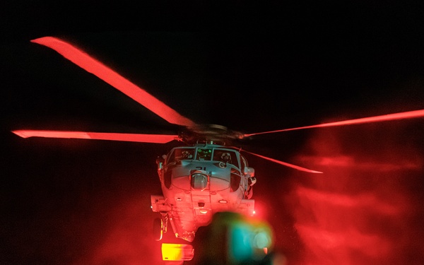 USS Mount Whitney Night Flight Operations