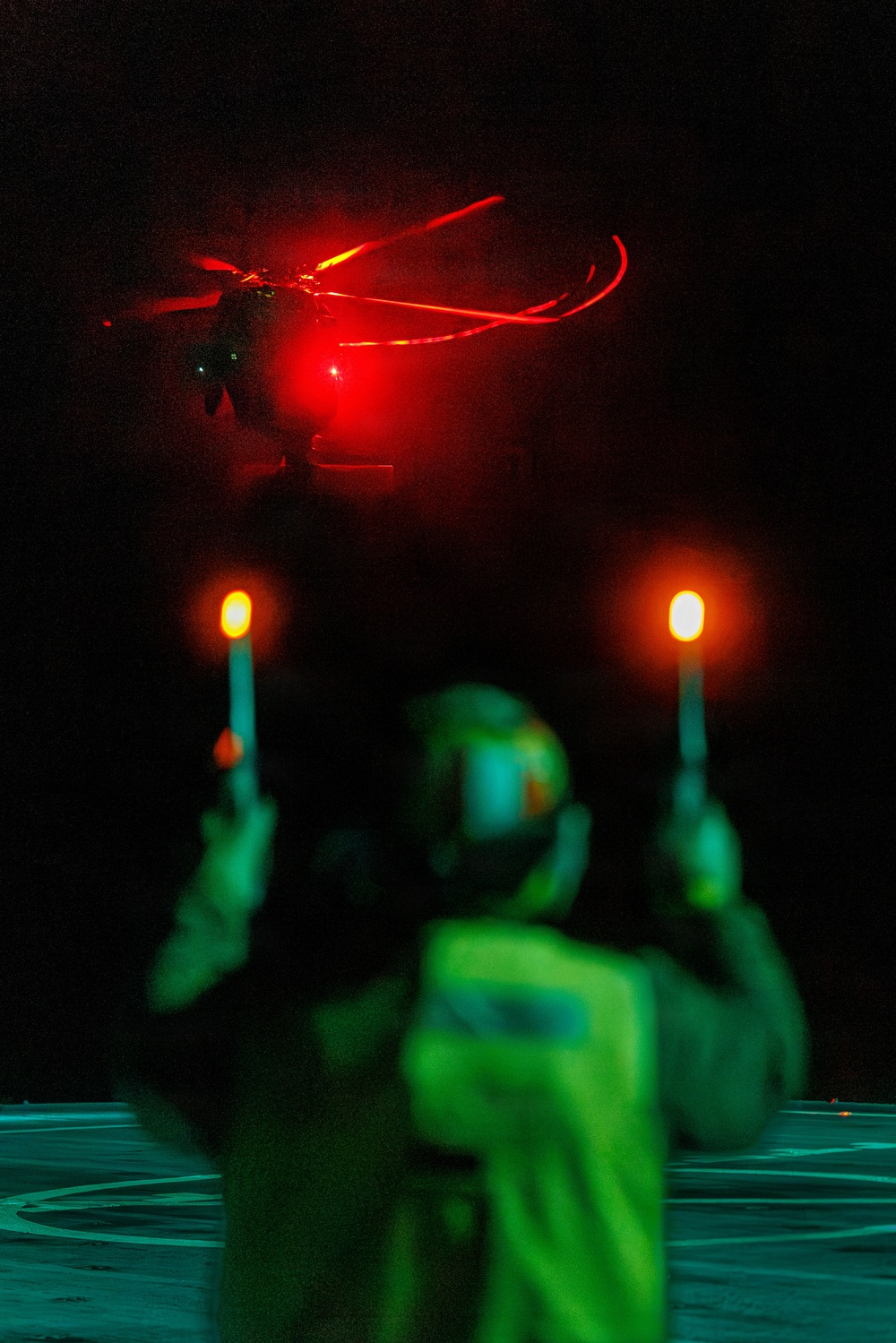 USS Mount Whitney Night Flight Operations