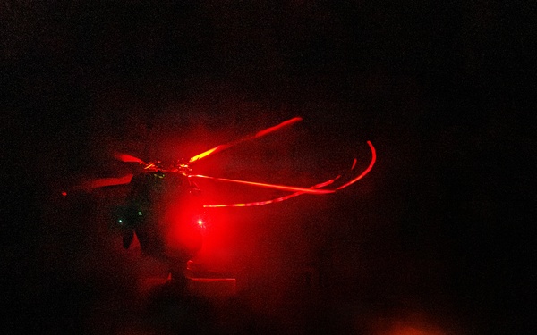 USS Mount Whitney Night Flight Operations